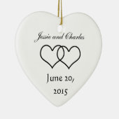 Geheel interlocked harten - zwart en wit keramisch ornament (Rechts)