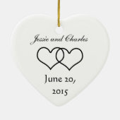 Geheel interlocked harten - zwart en wit keramisch ornament (Achterkant)