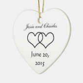 Geheel interlocked harten - zwart en wit keramisch ornament (Links)