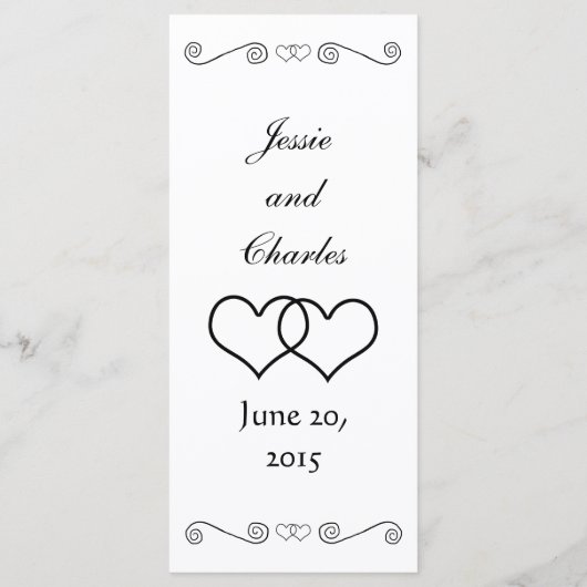 Geheel interlocked harten - zwart en wit menu (Achterkant)