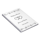 Geheel interlocked harten - zwart en wit notitieboek (Rechterzijde)