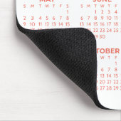 Geheel Jaar 2027 Basis Kalender Koraal Wit Muismat (Hoek)