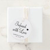 Geheel met liefdesmoderne zwarte en witte bruiloft bedankjes labels (In situ)