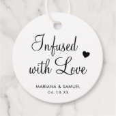 Geheel met liefdesmoderne zwarte en witte bruiloft bedankjes labels (Voorkant)