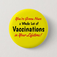 Geheel veel vaccinaties Gele Button