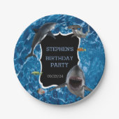 Geheel witte haai, Birthday Papieren Bordje (Voorkant)