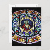 Geheilig hart van Jezus Glas in lood raam Briefkaart (Voorkant / Achterkant)