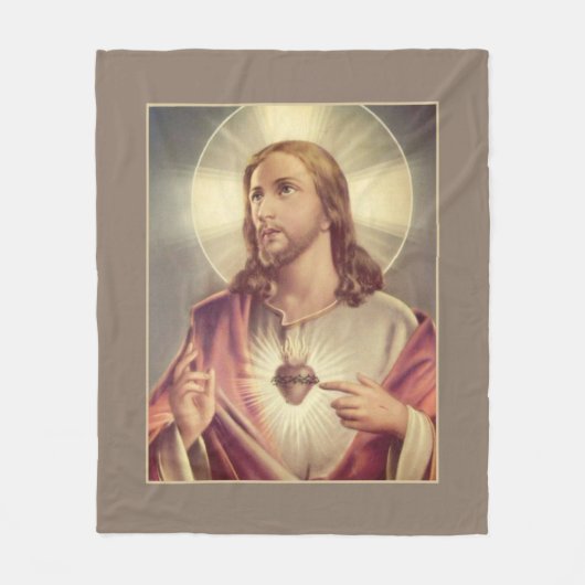 Geheilig hart van Jezus Heart met Thorns Fleece Deken (Voorkant)