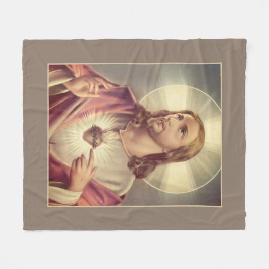Geheilig hart van Jezus Heart met Thorns Fleece Deken (Voorkant (Horizontaal))