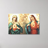 Geheilig hart van Jezus Immaculate Hart van Mary Canvas Afdruk (Voorkant)