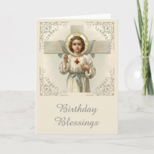 Geheilig hart van kindje Jezus met kruis Kaart