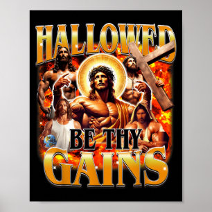 Geheiligd Zijn Uw Winsten Vintage Grappige Gym Mem Poster