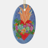 Geheiligde hartdecoratie of kerstversiering keramisch ornament (Rechts)