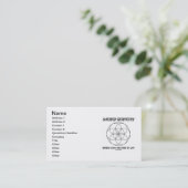 Geheiligde meetkunde begint met het zaad van het l visitekaartje (Staand voorkant)