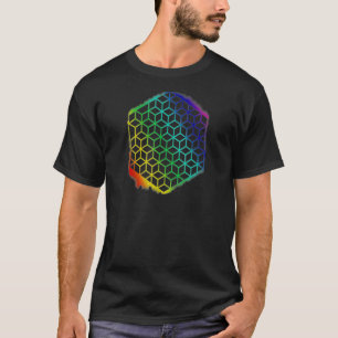 Geheiligde meetkundige bloem van het leven kubusse t-shirt