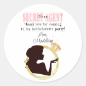 Geheim Agent Licentie Feest Bachelorette Reisprogr Ronde Sticker (Voorkant)
