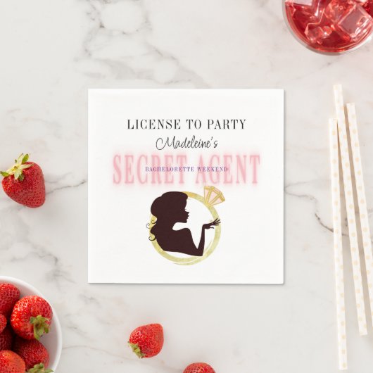 Geheim Agent Licentie Feestje Bachelorette Reispla Servet (Insitu)