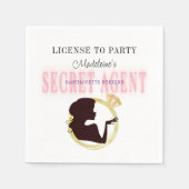 Geheim Agent Licentie Feestje Bachelorette Reispla Servet (Voorkant)