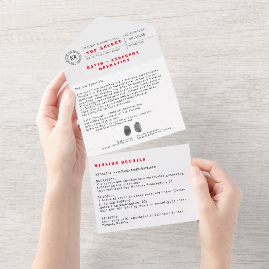 geheim agent spion uitnodiging (Afscheurbaar)