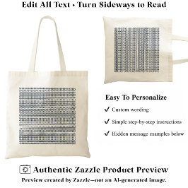 Geheim Alfabet Patroon, Gepersonaliseerd Bericht N Tote Bag