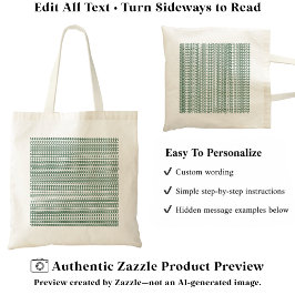 Geheim Alfabet Patroon, Gepersonaliseerde Tekst Gr Tote Bag