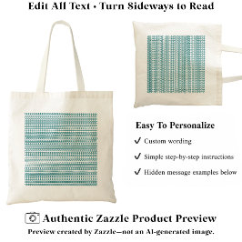Geheim Alfabet Patroon, Voeg Een Bericht Teal Tote Bag