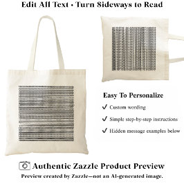 Geheim Alfabet Patroon, Voeg Een Quote Toe Zwart Tote Bag