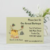 Geheim in de Sauce-Stick Figuur Chefs BBQ Kaart (Staand voorkant)