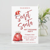 Geheim kerstcadeau uitwisseling kerstfeest kaart (Staand voorkant)