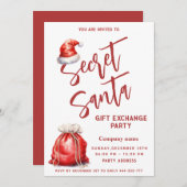 Geheim kerstcadeau uitwisseling kerstfeest kaart (Voorkant / Achterkant)