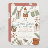 Geheim kerstcadeau uitwisseling vakantie feest kaart (Voorkant / Achterkant)