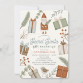 Geheim kerstcadeau uitwisseling vakantie feest kaart (Voorkant)