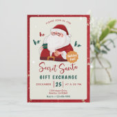 Geheim Kerstman Cadeau Uitwisseling Uitnodiging (Staand voorkant)