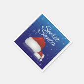 Geheim Kerstman Hoed Blauwe Achtergrond Kerstfeest Servet (Hoek)