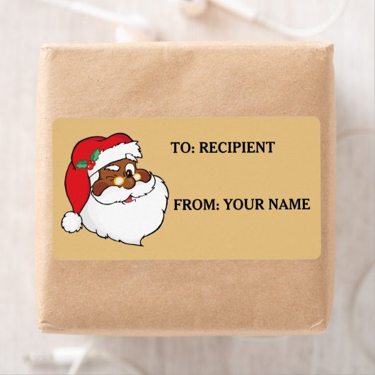 Geheim knipogen zwart sinterklaas bedrukt label (Insitu)