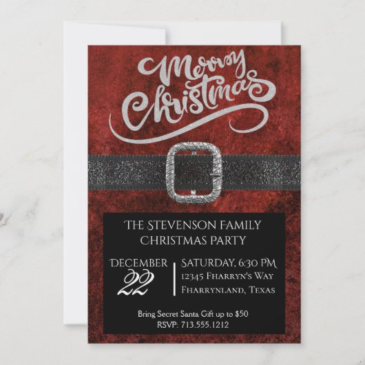 Geheim Santa Belt Gift Exchange Kerstfeest Feestdagenkaart (Voorkant)