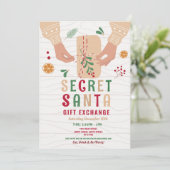 Geheim Santa Gift Exchange Party Kerstmis Familie Kaart (Staand voorkant)