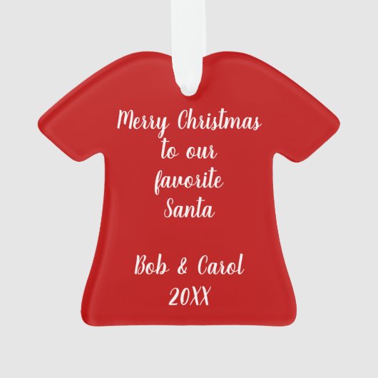 Geheim Santa Suit Gepersonaliseerd  Ornament (achterkant)