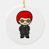 Geheim Service Boy 2 Keramisch Ornament (Achterkant)