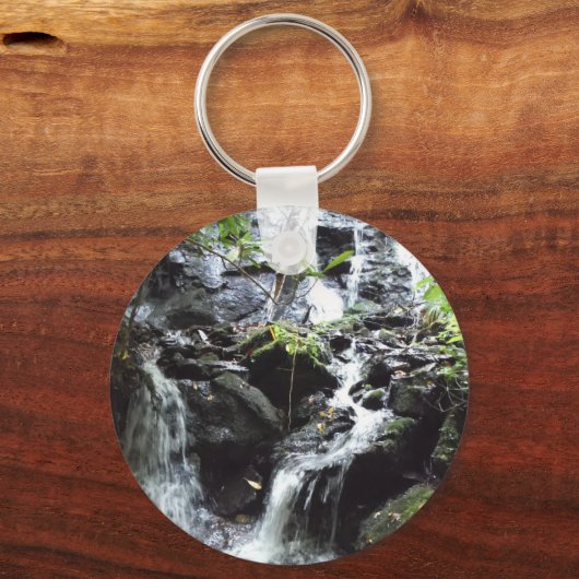 Geheim Smoky Mountain Waterfall Sleutelhanger (Voorkant)
