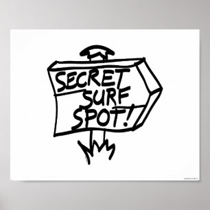 Geheim Surf Spot Sign. Poster