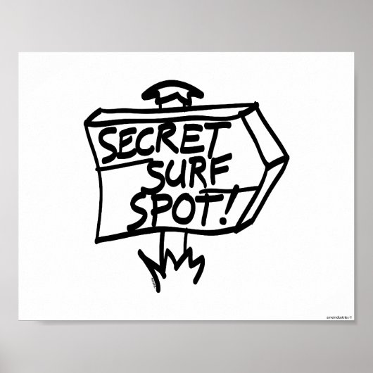 Geheim Surf Spot Sign. Poster (Voorkant)