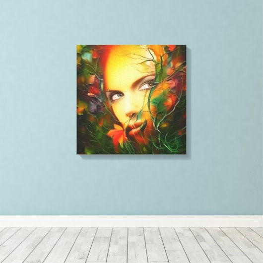 geheim tuinbouwkunst portret mooie vrouw canvas afdruk (Insitu (Houten vloer))