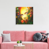 geheim tuinbouwkunst portret mooie vrouw canvas afdruk (Insitu (Woonkamer))