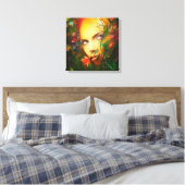 geheim tuinbouwkunst portret mooie vrouw canvas afdruk (Insitu (Slaapkamer))