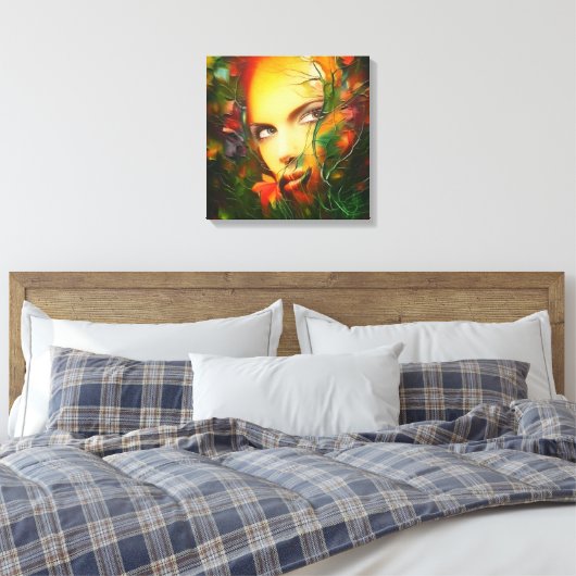 geheim tuinbouwkunst portret mooie vrouw canvas afdruk (Insitu (Slaapkamer))