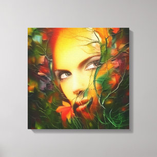 geheim tuinbouwkunst portret mooie vrouw canvas afdruk