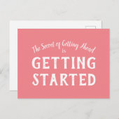 Geheim van het Motivatie Citaat van het Succes Kor Briefkaart (Voorkant / Achterkant)