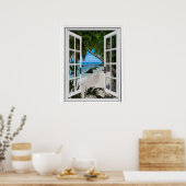 Geheim venster Tropische Uitzicht-foutmelding Poster (Keuken)