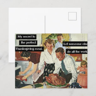 Geheim voor de perfecte Thanksgiving-inwendige Vin Briefkaart